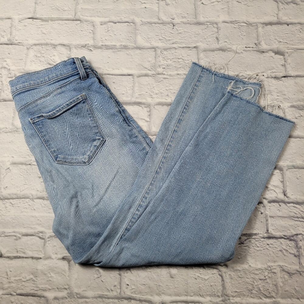 L'Agence Sada High Rise Cropped Slim Straight Leg Jeans in Bellevue Wash size 31